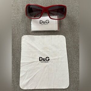 Dolce & Gabbana D&G 8009 66-15 501/87 115 Women’s Red Sunglasses W/Dotted Logo